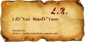 Létai Napóleon névjegykártya